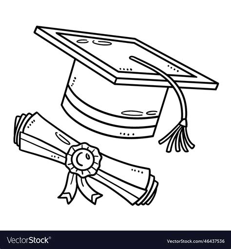 Grad Cap Coloring Pages