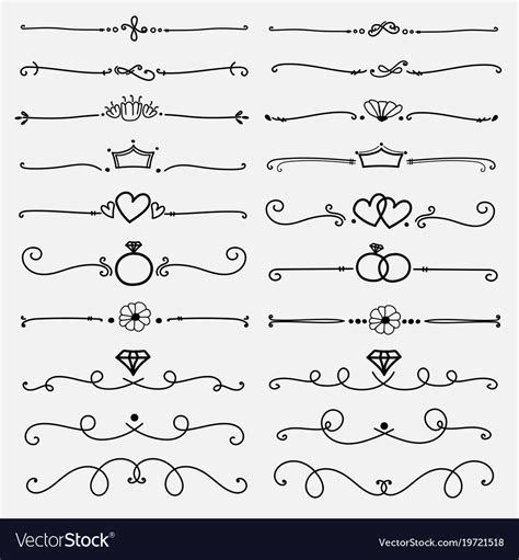 Set Of Decorative Calligraphic Elements Royalty Free Vector