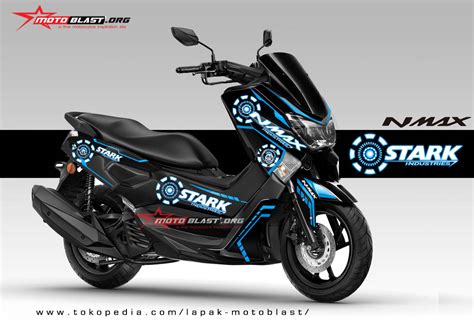 Modifikasi Striping Yamaha Nmax Black Stark Industries Motoblast