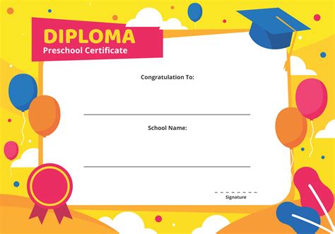 Preschool Graduation Certificate Editable Diplomas And Recognitions