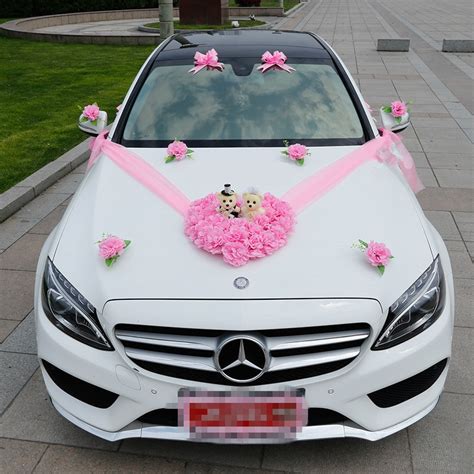 Decorate your car with graduation car decorations from party city! Wedding Car Flower Decorations Set Artificial Flowers Silk Heart Bear Wedding Decorative Wreath ...