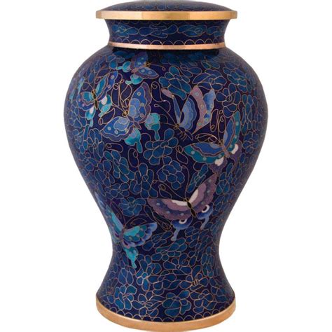 Blue Butterfly Cremation Urn For Adult Human Beautiful Memorial