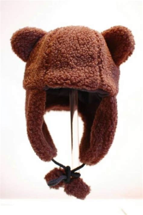 Brown Bear Ear Hat Etsy
