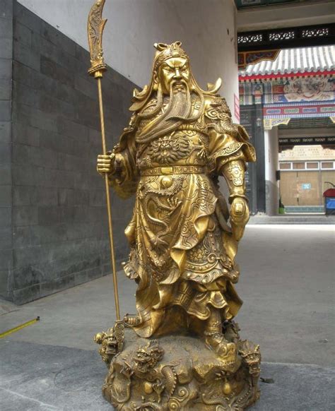 Free Shipping 29china Pure Brass Huge Dragon Guan Gong Mammon Warrio