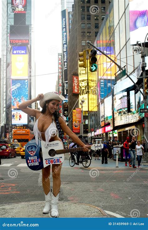 Naked Oyster Cowgirl In Times Square Editorial Stock Image Image Of My Xxx Hot Girl