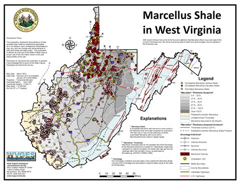 Marcellus Shale Gas Wells Extensive In West Virginia Map