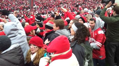 Buckeye Fans Storm The Field After Beating Michigan 26 To 21 Youtube