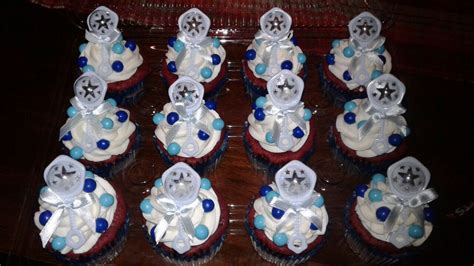 Vintage baby shower cake in buttercream with fondant roses and baby. Red velvet cupcakes. Buttercream icing. Baby boy baby ...