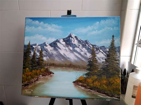 Mountain Lake Oil Painting 55x46 Cm Rart