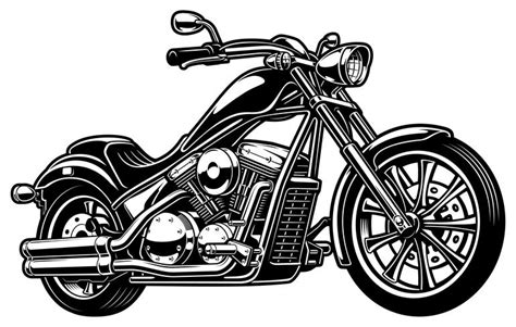 Motorcycle Vector Clip Art Black And White