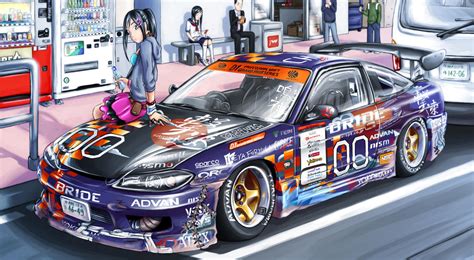 See more ideas about initial d, anime, jdm wallpaper. JDM S15 Anime | Anime motorcycle, Car cartoon, Art cars