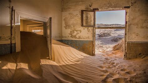 Sand Desert House Namibia Abandoned Ruins Indoors Dust Brown