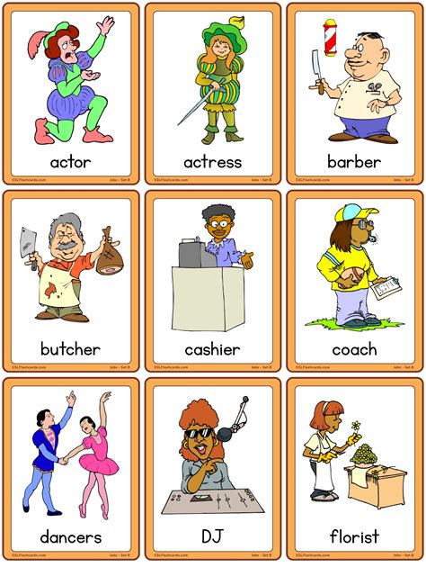 Job Word Printable Flash Cards For Kids