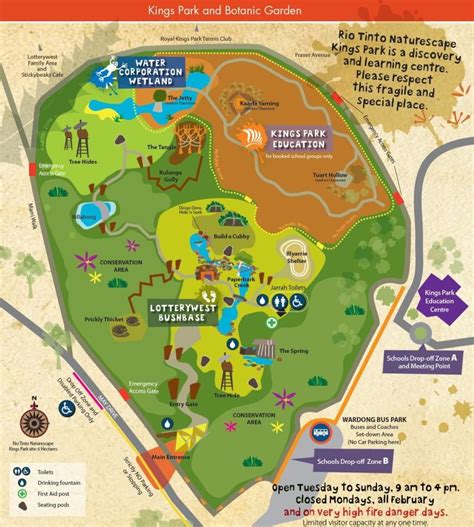 Map Of Rio Tinto Naturescape Kings Park Facilities Perth Australia