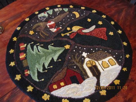 Hooked Rug Christmas Christmas Rugs Round Carpets Rugs