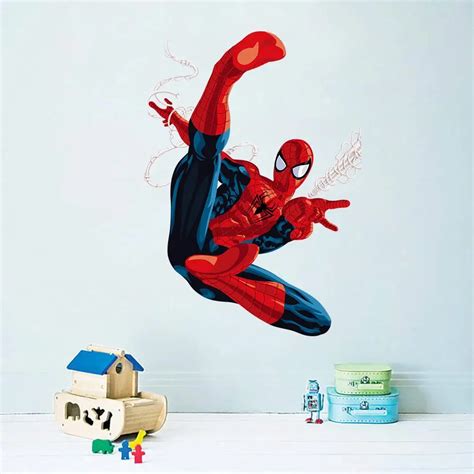 3d Cartoon Spiderman Wall Stickers For Kids Rooms Children Room Wall
