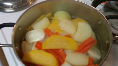 Mix together the honey and mustard and liberally brush the mixture over the fat. Boiled dinner - YouTube