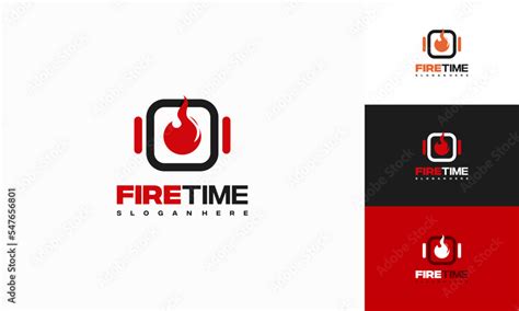 Fire Watch Logo Designs Concept Vector Stopwatch With Fire Symbol Logo