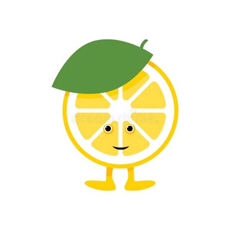 Lemon Cute Smile Character Cartoon Yellow Fruit Card Vector