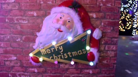 Santa Merry Christmas Blow Moulded Lit Wall Plaque Youtube