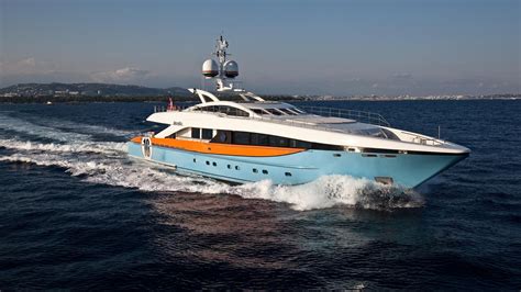 Aurelia Luxury Yacht Is Dressed In Gulf Oil Colors To Honor The Classic Gt Sports Cars