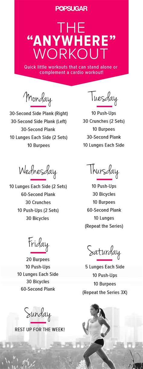 No Matter Where You Are Heres A Workout For Everyday Of The Week