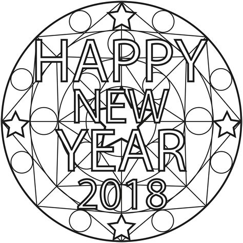 On our calendar it is january 1st. Happy New Year Mandala - Mandalas with Geometric patterns ...