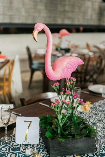 Party Animal Themed Wedding Flamingo Centerpiece Smogshoppe Wedding