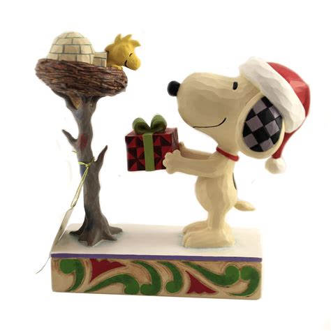 Peanuts Jim Shore Snoopy Giving Woodstock A Snowy T 6006938