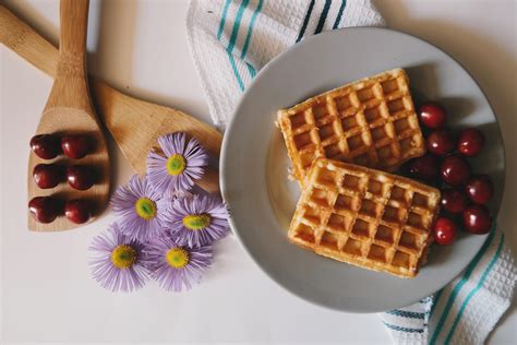 Free Images Belgian Waffle Breakfast Dish Wafer Meal Cuisine
