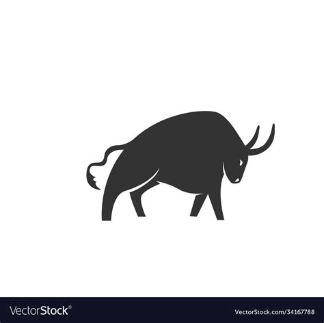 Ox Silhouette Black And White Royalty Free Vector Image