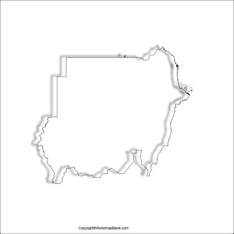 Printable Blank Map Of Sudan Outline Transparent Png Map