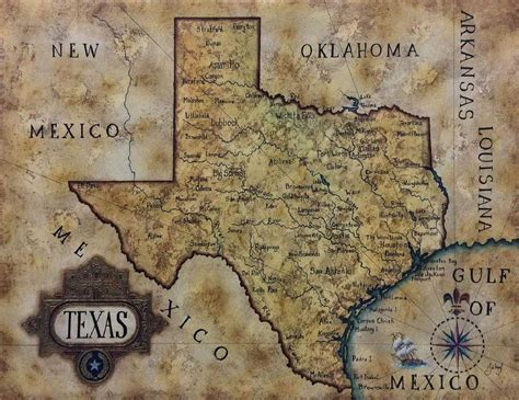 Original Julius Texas Map Gallery Painting