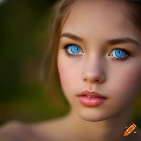 Close Up Of A Beautiful Girls Blue Eyes On Craiyon