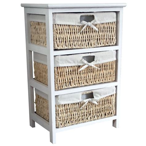 The amish families can craft wicker bathroom storage baskets to your exact design needs. Maize Storage Unit 3 Drawer Wood Organiser Basket Drawers ...