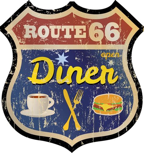 Sign in or create an account; retro route 66 diner sign, vector eps 10 Wall Mural ...