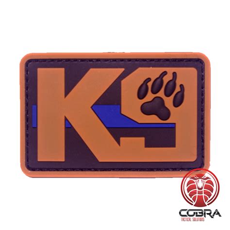 K9 Dog Police Patch Black Brown Blue Line Velcro Military Airsoft