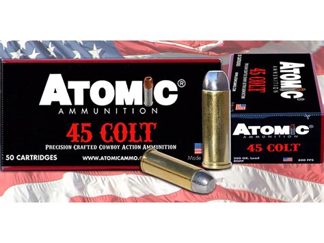 Atomic Cowboy Action Ammo 45 Colt Long Colt 200 Grain Hard Cast Lead
