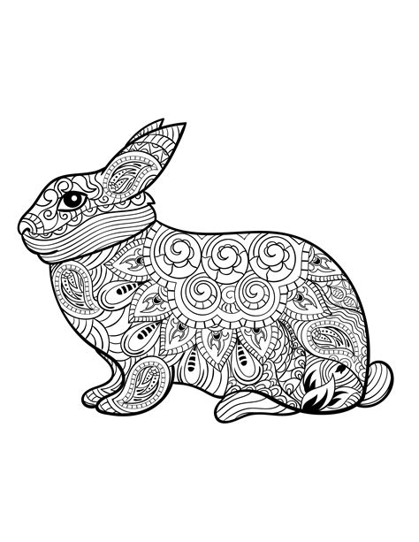 Rabbit Coloring Pages Mandala Animals Coloring Pages