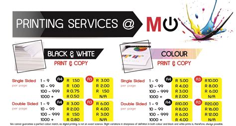 Colour Or Black And White Printing Or Copying Mi Office