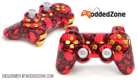 Check Out This Awesome Ps3 Red Skulls Modded Controller With Eye