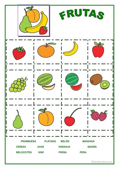 Rboles Y Frutas Hojas De Trabajo Frutas Actividades Para Preescolar