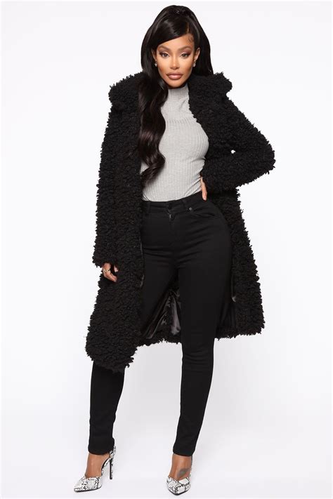 all about me fuzzy coat black fashion fuzzy coat jumpsuits for women