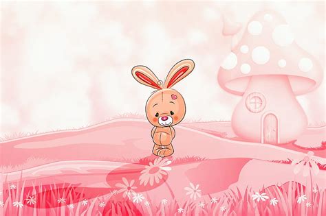 1920x1080px 1080p free download pink bunny cute hop pink cartoon bunny kawaii rabbit