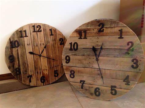 That wraps up the rustic pallet clock build! My Clocks made from pallets-iron #'s and clock kit from Hobby Lobby-Easy DIY! | Wall clock ...