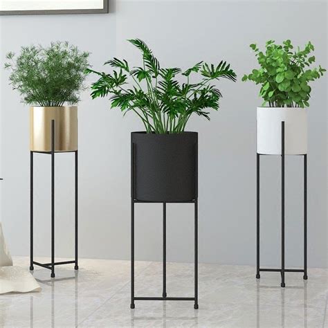 70cm Tall Standing Shelf For Flower Pot With Flowerpot And Living Room