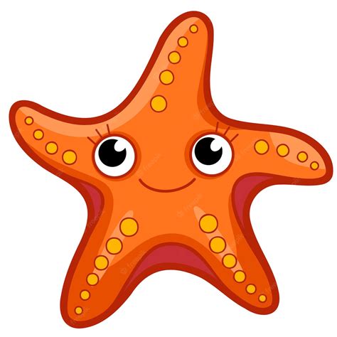 Premium Vector Cute Starfish Cartoon Starfish Clipart Illustration
