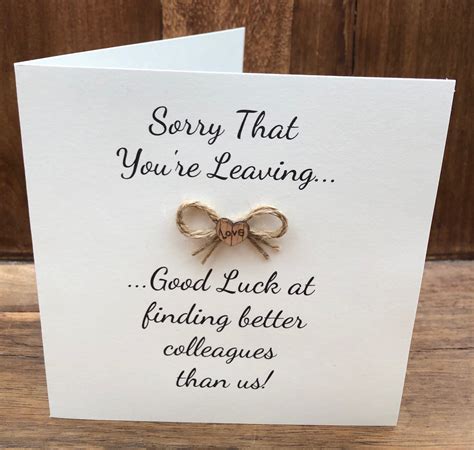 Handmade Sorry You Are Leaving Card Etsy