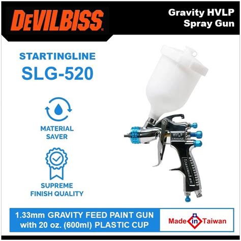 Devilbiss Startingline Hvlp Spray Gun Mm Gravity Feed Paint Gun