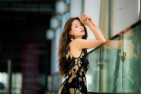 K Asian Bokeh Dress Brown Haired Glance Hands Rare Gallery Hd Wallpapers